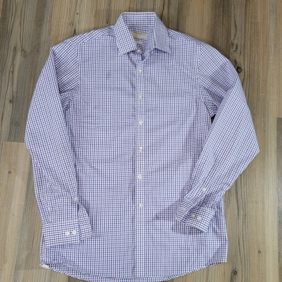 Michael Kors Other - Michael KORS Men's Gingham Dressy Long Sleeve Cotton Shirt 15  34/35 no iron